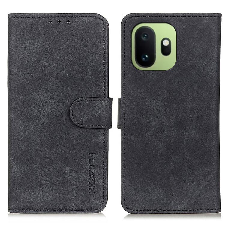 

For OnePlus 15T KHAZNEH Retro Texture Leather Phone Case(Black)
