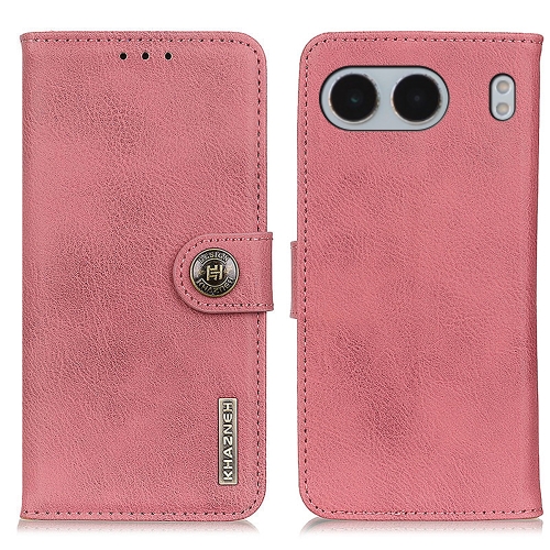 

For OnePlus Nord 4 KHAZNEH Cowhide Texture Flip Leather Phone Case(Pink)