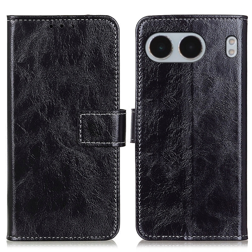 

For OnePlus Nord 4 Retro Crazy Horse Texture Leather Phone Case(Black)