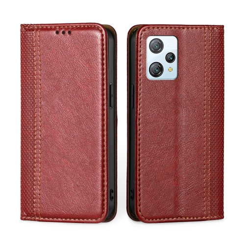 

For Blackview A53 / A53 Pro Grid Texture Magnetic Flip Leather Phone Case(Red)