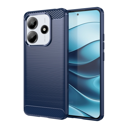 

For Redmi Note 14 5G Carbon Fiber Brushed Texture TPU Phone Case(Blue)