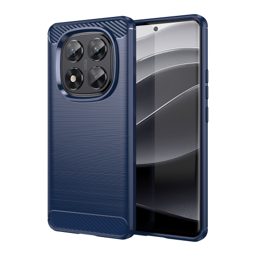 

For Redmi Note 14 Pro 5G Carbon Fiber Brushed Texture TPU Phone Case(Blue)