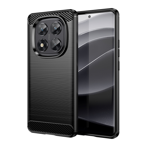 

For Redmi Note 14 Pro 5G Carbon Fiber Brushed Texture TPU Phone Case(Black)