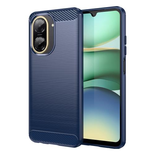 

For Redmi A5 4G 171.7mm / Poco C71 Carbon Fiber Brushed Texture TPU Phone Case(Blue)