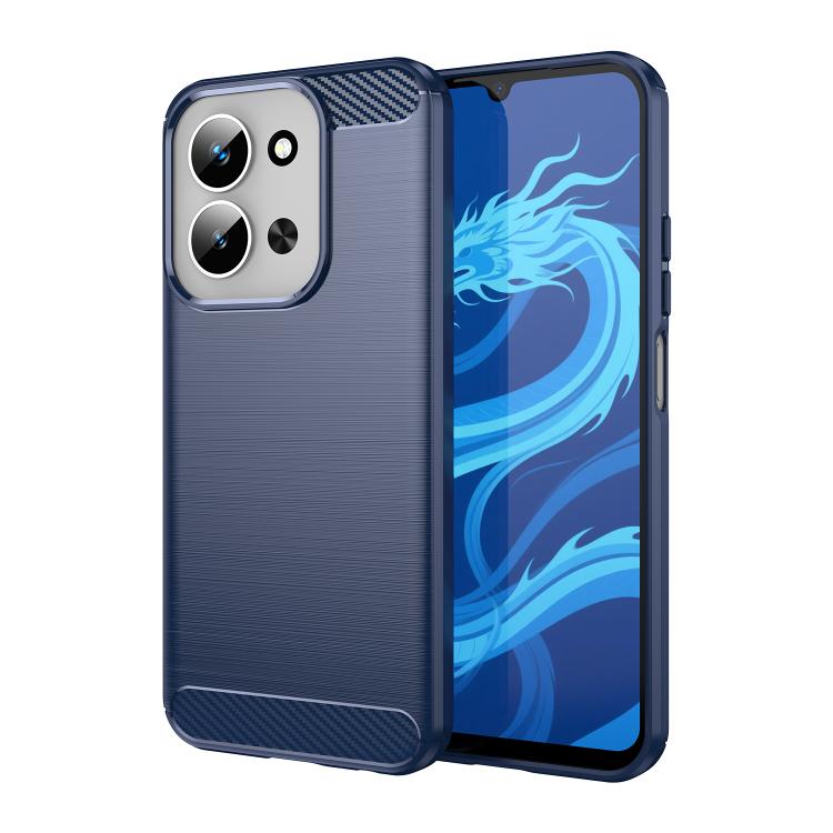

For Redmi 15C 5G / 4G EU 173mm Carbon Fiber Brushed Texture TPU Phone Case(Blue)