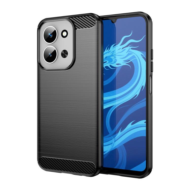 

For Redmi 15C 5G / 4G EU 173mm Carbon Fiber Brushed Texture TPU Phone Case(Black)