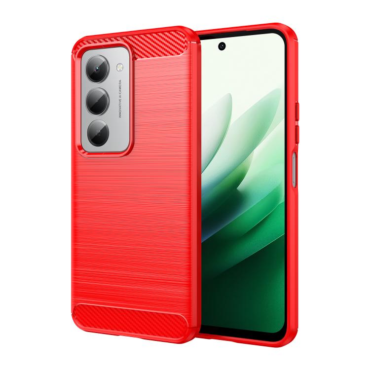 

For Redmi 15 5G Global / 15 4G SEA Carbon Fiber Brushed Texture TPU Phone Case(Red)