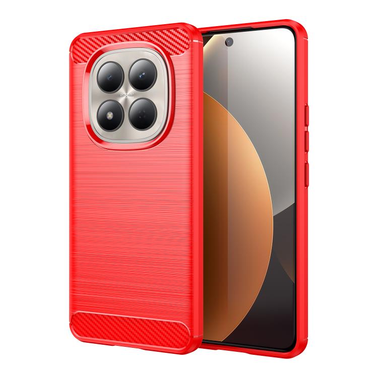 

For Redmi Note 15 Pro 4G Global 163.2mm Carbon Fiber Brushed Texture TPU Phone Case(Red)