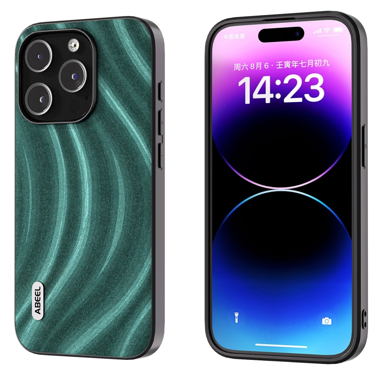 

For iPhone 15 Pro Max ABEEL Galactic Pattern Protective Phone Case(Green)