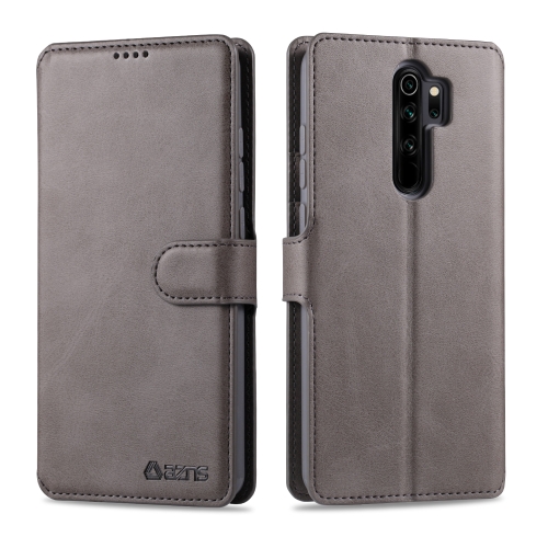 For Xiaomi Redmi Note 8 Pro AZNS Calf Texture Horizontal Flip Leather Case, with Holder & Card Slots & Wallet & Photo Frame(Grey)