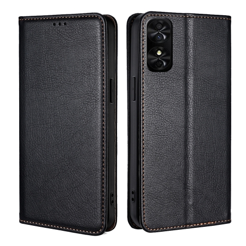 

For TCL 50 SE 4G Gloss Oil Solid Color Magnetic Leather Phone Case(Black)