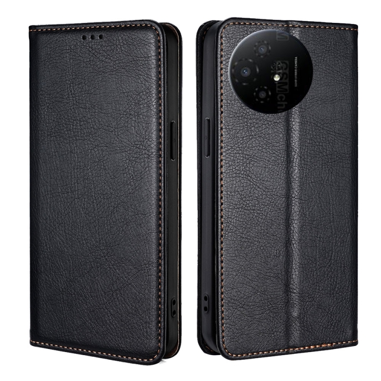 

For TCL 50 XL Gloss Oil Solid Color Magnetic Leather Phone Case(Black)