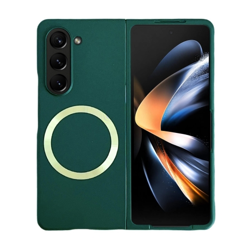 

For Samsung Galaxy Z Fold5 Skin Feel Magsafe Magnetic Shockproof PC Phone Case(Dark Green)