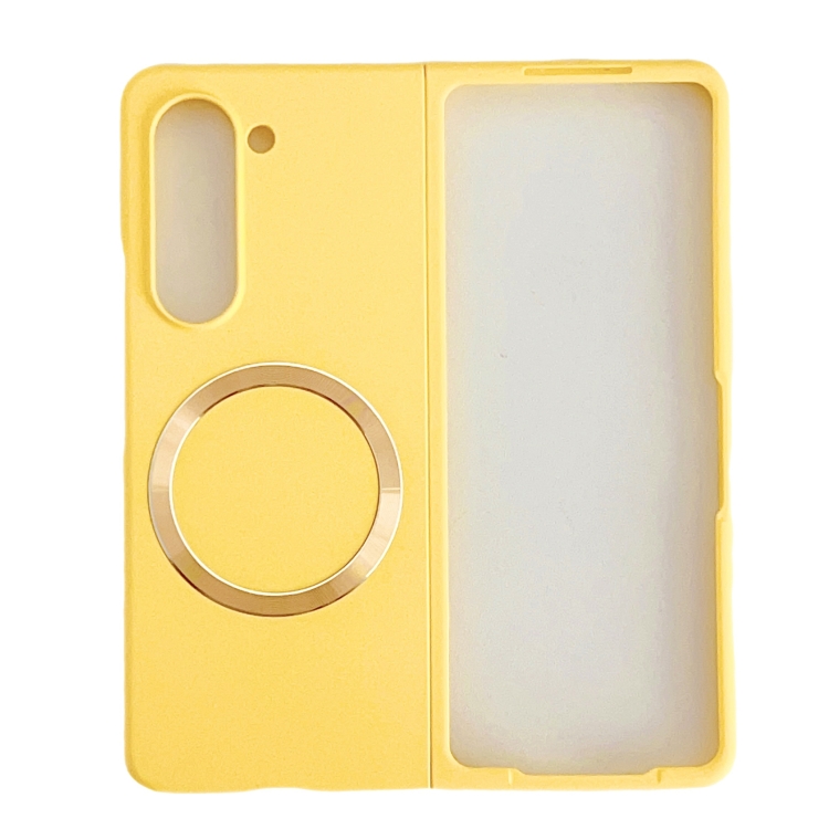 

For Samsung Galaxy Z Fold6 Skin Feel Magsafe Magnetic Shockproof PC Phone Case(Yellow)