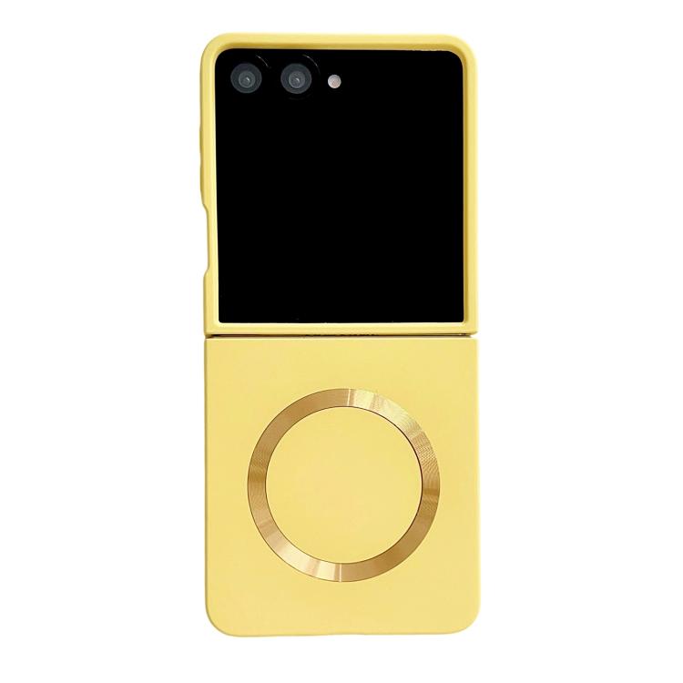 

For Samsung Galaxy Z Flip7 5G Skin Feel Magsafe Magnetic Shockproof PC Phone Case(Yellow)