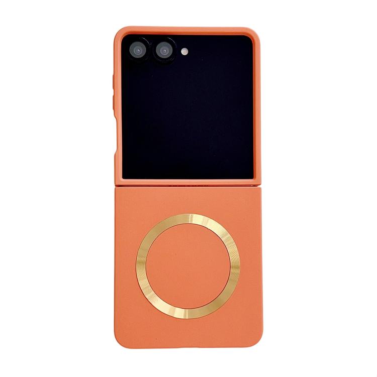 For Samsung Galaxy Z Flip7 5G Skin Feel Magsafe Magnetic Shockproof PC Phone Case(Orange)