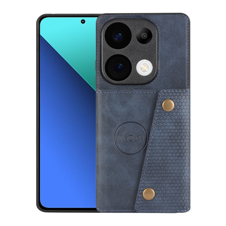 

For Xiaomi Redmi Note 13 Pro 4G Global Double Buckle Card Slots Magnetic Phone Case(Blue)