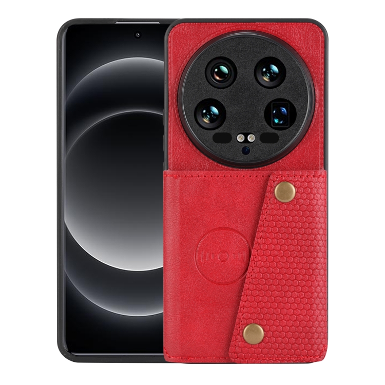 

For Xiaomi 14 Ultra Double Buckle Card Slots Magnetic Phone Case(Red)