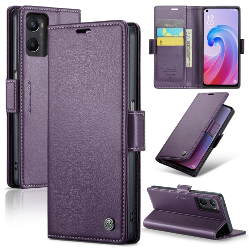 

For Realme 9i 4G CaseMe 023 Butterfly Buckle Litchi Texture RFID Anti-theft Leather Phone Case(Pearly Purple)