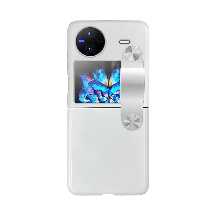 

For vivo X Flip PC Shockproof Phone Case with Wrist Strap(White)