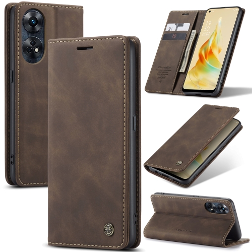 

For OPPO Reno8 T 4G CaseMe 013 Multifunctional Horizontal Flip Leather Phone Case(Coffee)