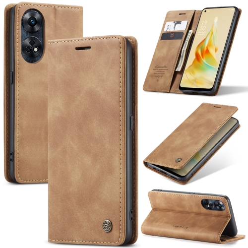 

For OPPO Reno8 T 4G CaseMe 013 Multifunctional Horizontal Flip Leather Phone Case(Brown)