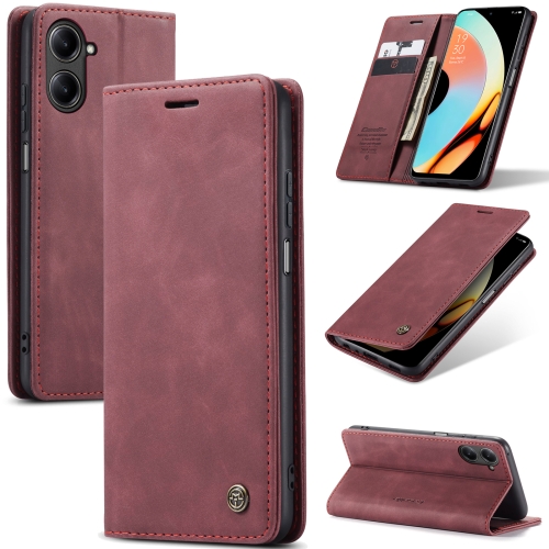 

For Realme 10 Pro 5G CaseMe 013 Multifunctional Horizontal Flip Leather Phone Case(Wine Red)