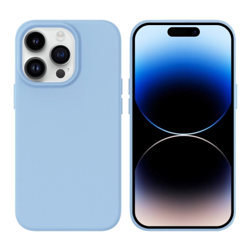 Funda para teléfono MagSafe de silicona líquida para iPhone 14 Pro Max (azul  claro)