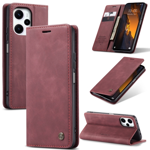 

For Xiaomi Poco F5 5G/Redmi Note 12 Turbo 5G CaseMe 013 Multifunctional Horizontal Flip Leather Phone Case(Wine Red)