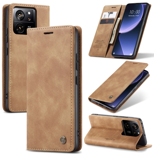 

For Xiaomi 13T/13T Pro CaseMe 013 Multifunctional Horizontal Flip Leather Phone Case(Brown)
