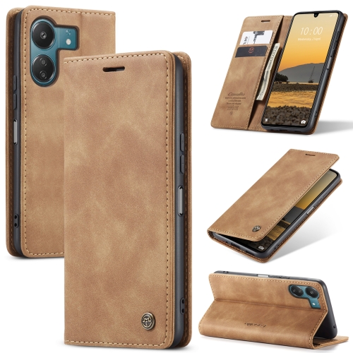 

For Xiaomi Redmi 13C 4G Global / 13C 5G CaseMe 013 Multifunctional Horizontal Flip Leather Phone Case(Brown)