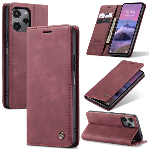 

For Xiaomi Redmi 12 4G / 12 5G／Note 12R CaseMe 013 Multifunctional Horizontal Flip Leather Phone Case(Wine Red)