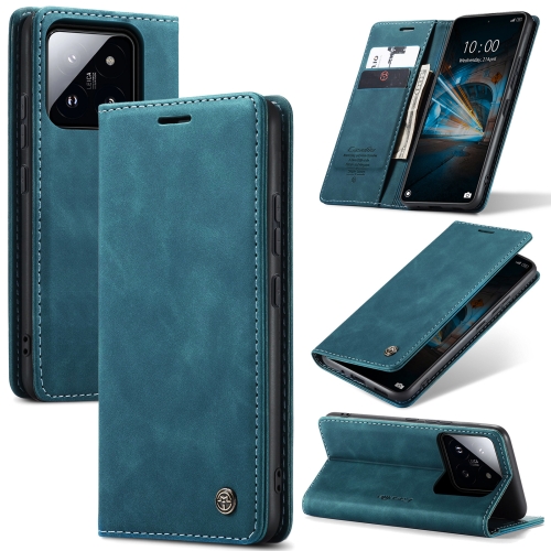 

For Xiaomi 14 CaseMe 013 Multifunctional Horizontal Flip Leather Phone Case(Blue)