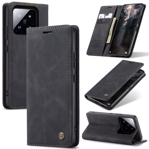 

For Xiaomi 14 CaseMe 013 Multifunctional Horizontal Flip Leather Phone Case(Black)