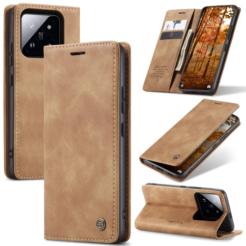 

For Xiaomi 14 Pro CaseMe 013 Multifunctional Horizontal Flip Leather Phone Case(Brown)