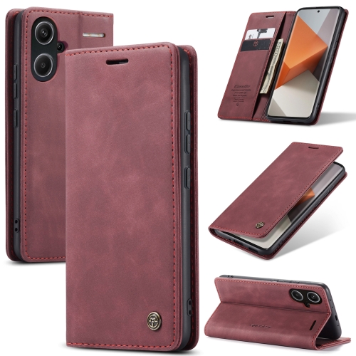 

For Xiaomi Redmi Note 13 Pro+ CaseMe 013 Multifunctional Horizontal Flip Leather Phone Case(Wine Red)