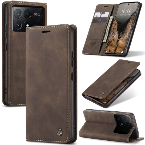 

For Xiaomi Redmi K70E 5G CaseMe 013 Multifunctional Horizontal Flip Leather Phone Case(Coffee)