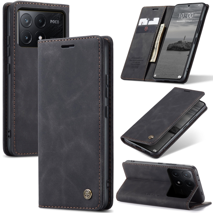 

For Xiaomi Redmi K70E 5G CaseMe 013 Multifunctional Horizontal Flip Leather Phone Case(Black)