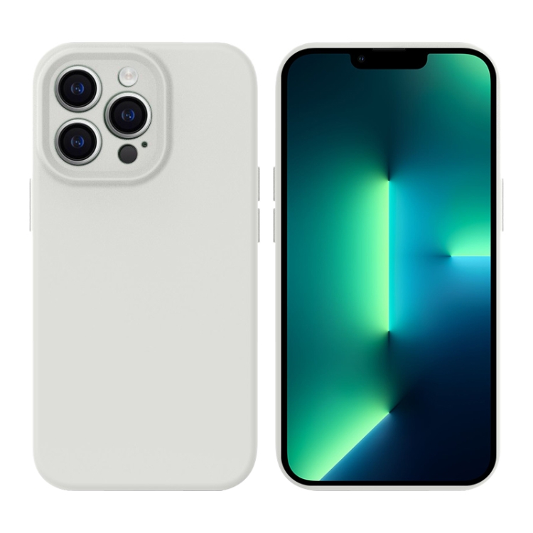 

For iPhone 13 Pro Max Liquid Silicone MagSafe Precision Hole Phone Case(White)