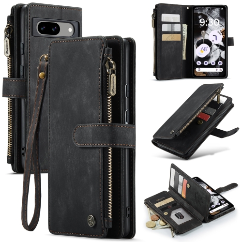 

For Google Pixel 8a CaseMe C30 Multifunctional Leather Phone Case(Black)