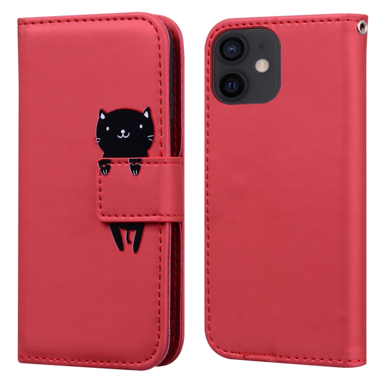 

For iPhone 11 Cartoon Buckle Horizontal Flip Leather Phone Case(Red)