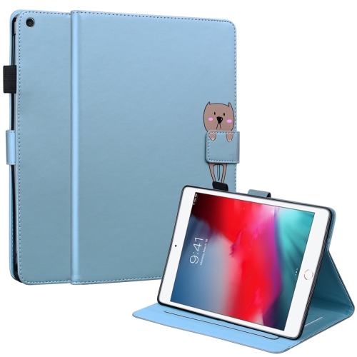 

For iPad mini 5 / 4 / 3 / 2 / 1 Cartoon Buckle Leather Smart Tablet Case(Blue)