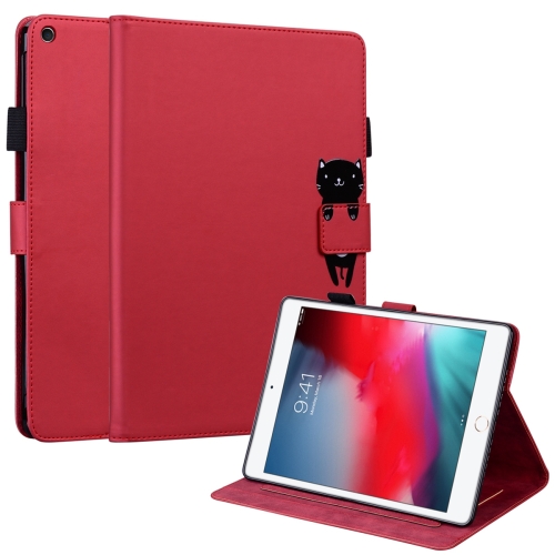 

For iPad mini 5 / 4 / 3 / 2 / 1 Cartoon Buckle Leather Smart Tablet Case(Red)