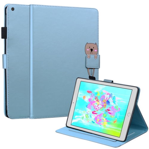 

For iPad Air / Air 2 / 9.7 2017 / 2018 Cartoon Buckle Leather Smart Tablet Case(Blue)