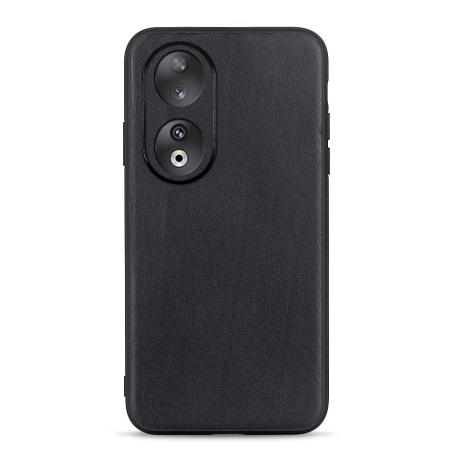 

For Honor 90 Lambskin Texture Genuine Leather Phone Case(Black)