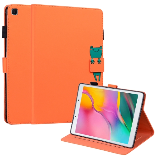 

For Samsung Galaxy Tab A 8.0 2019 T290 Cartoon Buckle Leather Tablet Case(Orange)