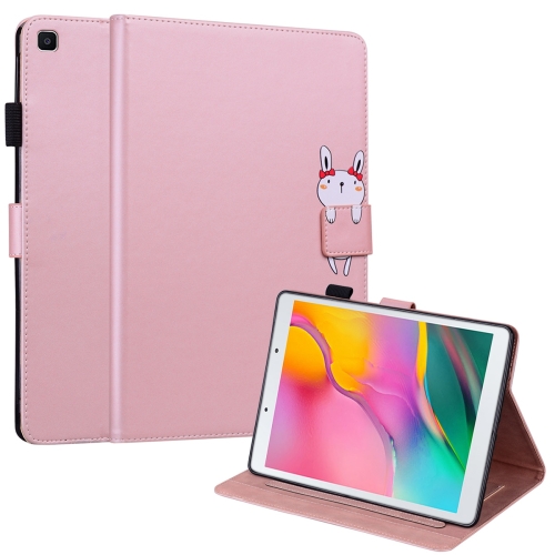 

For Samsung Galaxy Tab A 8.0 2019 T290 Cartoon Buckle Leather Tablet Case(Rose Gold)