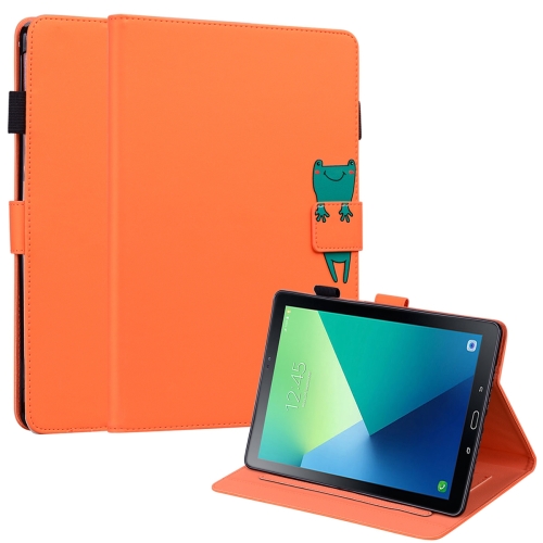 

For Samsung Galaxy Tab A 10.1 T580 Cartoon Buckle Leather Tablet Case(Orange)