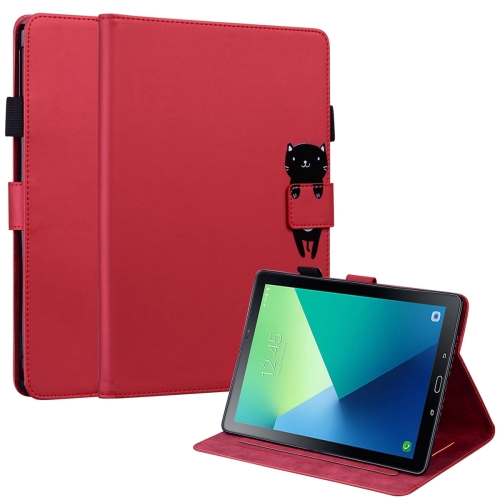 

For Samsung Galaxy Tab A 10.1 T580 Cartoon Buckle Leather Tablet Case(Red)
