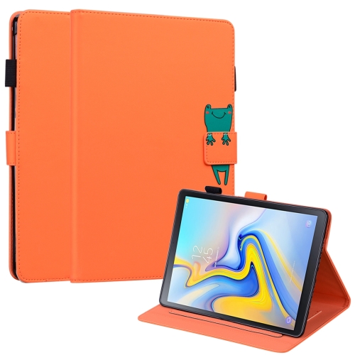 

For Samsung Galaxy Tab A 10.5 T590 Cartoon Buckle Leather Tablet Case(Orange)